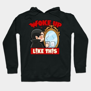 Funny Vampire Dracula Coffee Drinker Meme Cartoon Hoodie